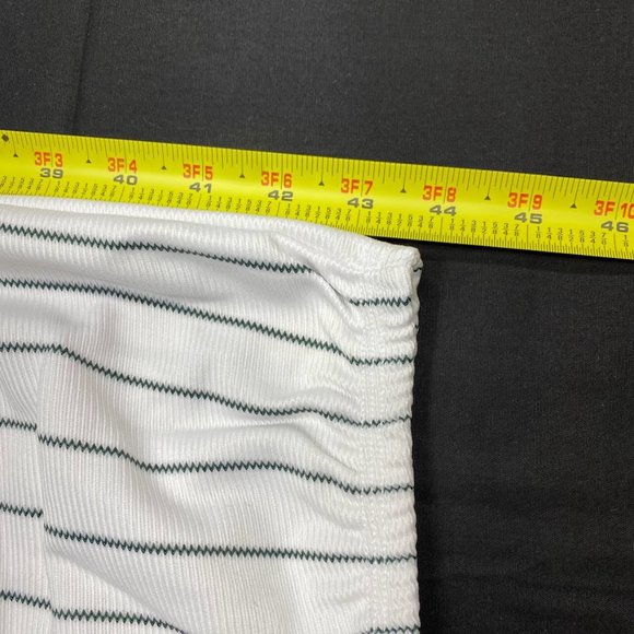 All Star Baseball Pants Adult XL White Green Pinstripe Full Length Softball Mens - Picture 10 of 11